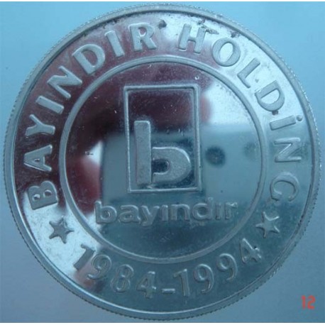 1994 10TH YEAR OF BAYINDIR HOLDINGSILVER MEDALLION