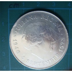 HOLLANDA 1975 Gümüş 10 gulden juliana