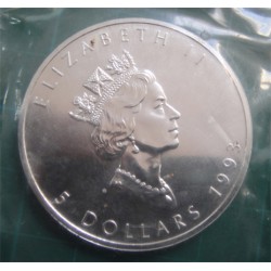 1993 5 Dollars Elizabeth II KANADA
