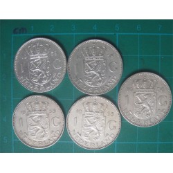 1955-56-58 Yılları 5 Adet Hollanda 1 Gulden